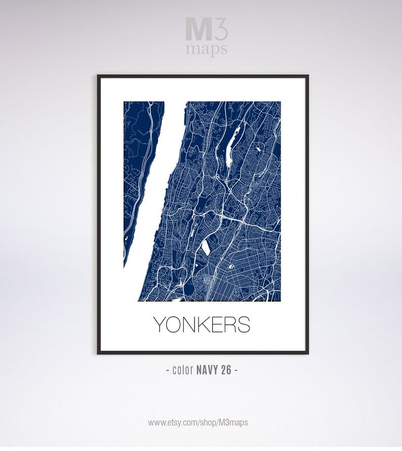 Yonkers New York Yonkers NY Map Yonkers Map Yonkers Print Etsy