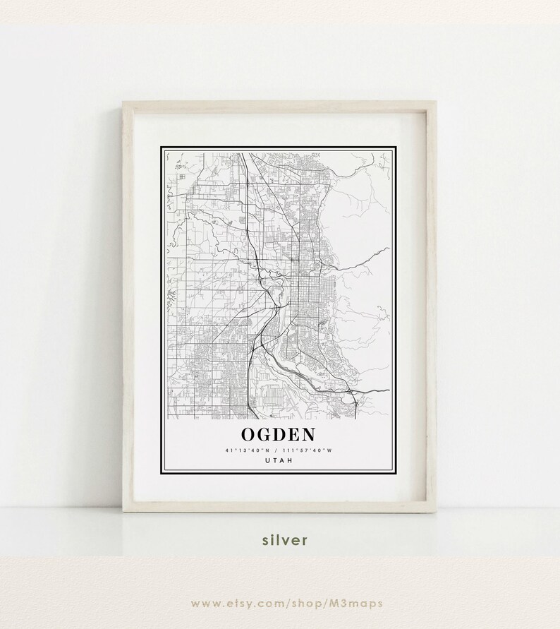 Ogden Utah Map Ogden UT Map Ogden City Map Ogden Print - Etsy
