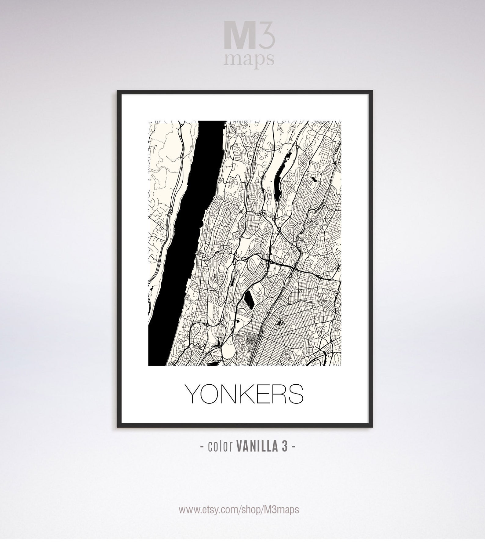 Yonkers New York Yonkers NY Map Yonkers Map Yonkers Print Etsy