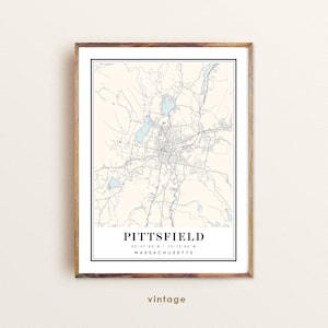 Pittsfield Massachusetts map, Pittsfield MA map, Pittsfield city map, Pittsfield print, Pittsfield poster, Pittsfield art, Pittsfield map