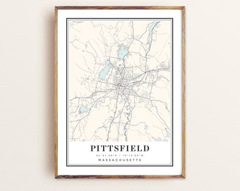 Pittsfield Massachusetts Map Art Print