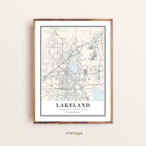 Lakeland Florida map, Lakeland FL map, Lakeland city map, Lakeland print, Lakeland poster, Lakeland art, Lakeland map, Custom city map