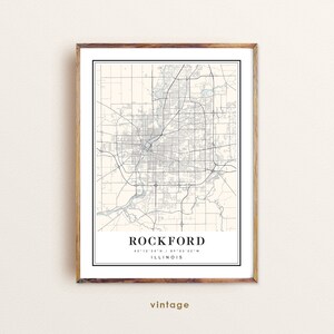 Rockford Illinois map, Rockford IL map, Rockford city map, Rockford print, Rockford poster, Rockford art, Rockford map, Custom city map
