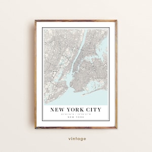New York City-kaart, New York-kaart, Big Apple-stadskaart, NYC-afdruk, New York City-poster, New York City-kunst, New York City-kaart, Aangepaste stadskaart