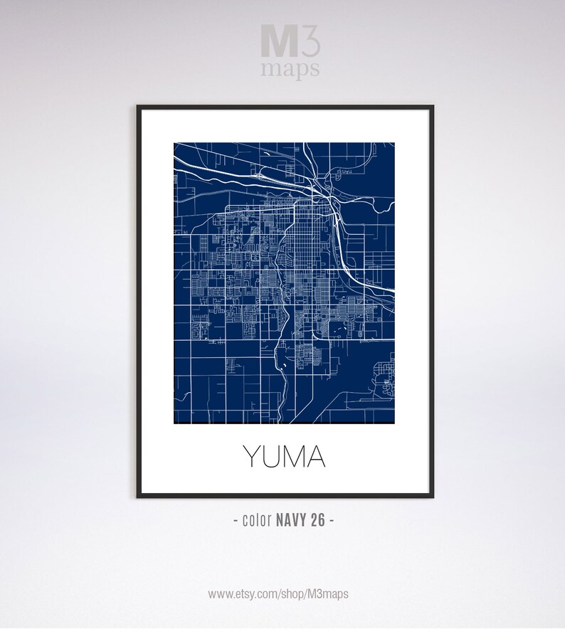 Yuma Arizona Yuma AZ Map Yuma Map Yuma Print Yuma Poster Etsy