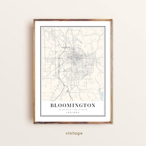 Bloomington Indiana Map Art Print: Cityscape Poster