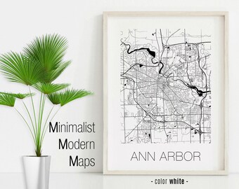 Ann Arbor Michigan, Ann Arbor MI map, Ann Arbor map, Ann Arbor print, Ann Arbor poster, Ann Arbor wall art, Christmas gifts ideas