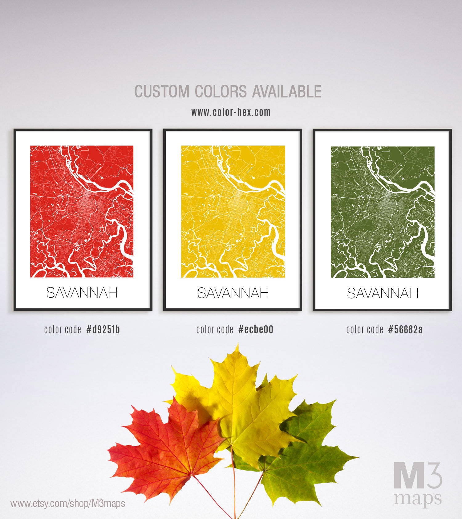 Savannah Georgia Savannah GA Map Savannah Map Savannah - Etsy