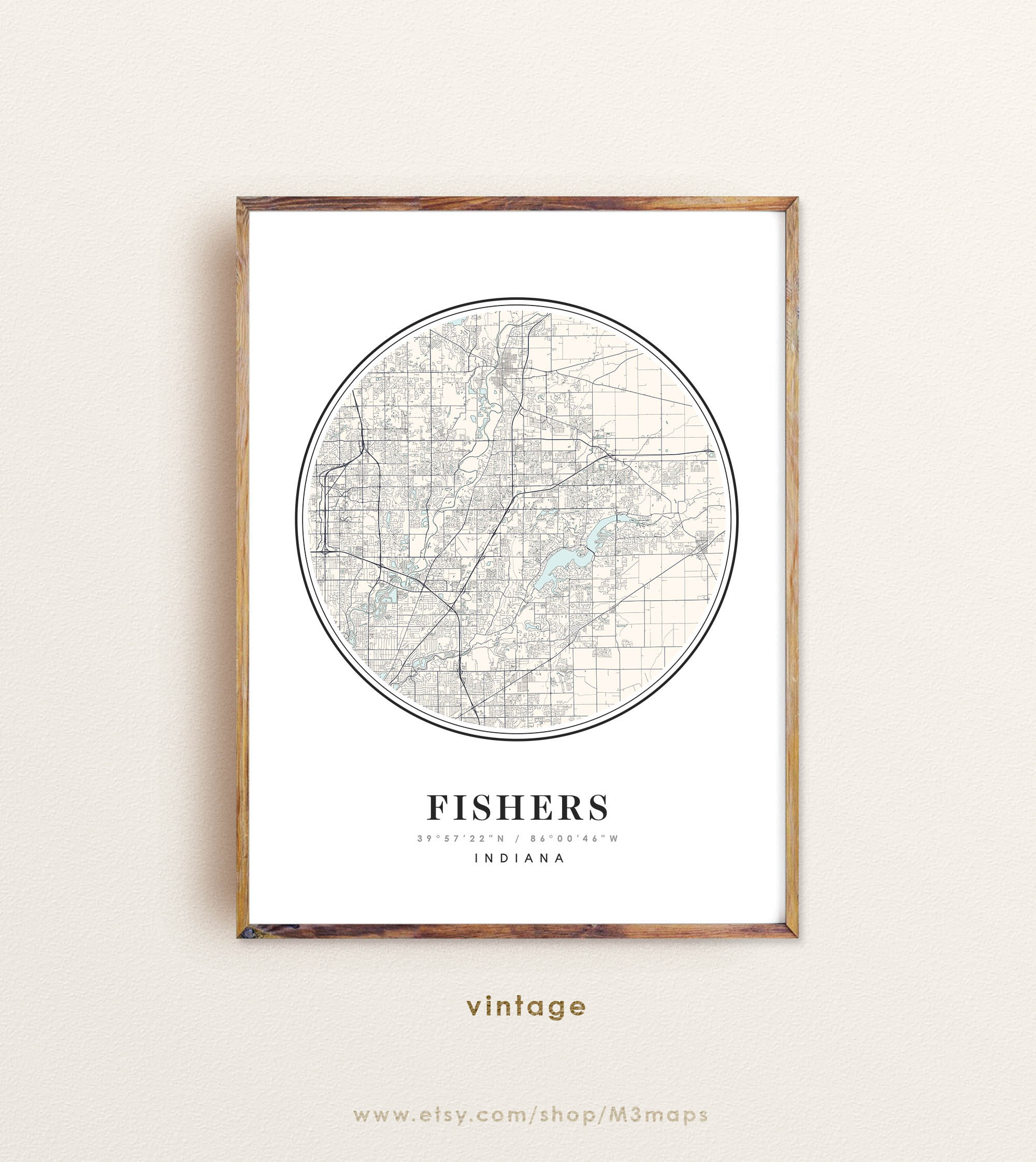 Fishers Map Indiana Fishers IN Map Fishers Print Fishers - Etsy