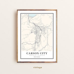 Kaart Carson City Nevada, kaart Carson City NV, stadskaart Carson City, Carson City-afdruk, Carson City-poster, Carson City-kunst, kaart Carson City