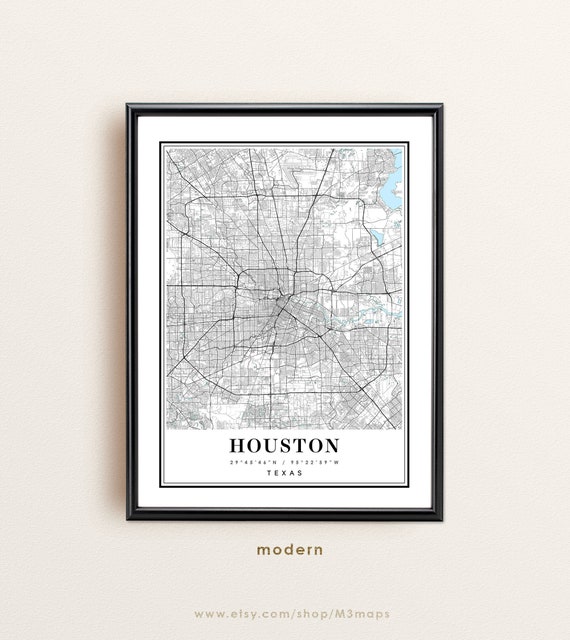 Houston City Map Printable Houston Texas City Map Art Print