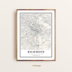 Richmond Virginia map, Richmond VA map, Richmond city map, Richmond print, Richmond poster, Richmond art, Richmond map, Custom city map