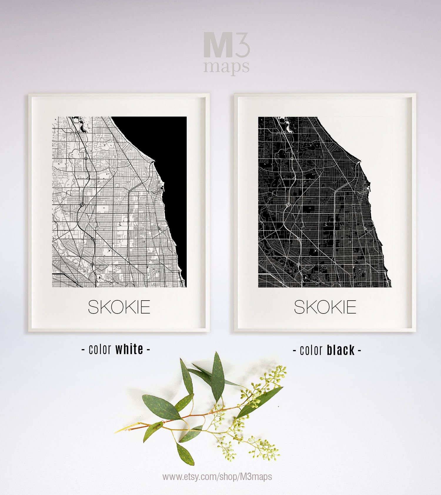 Skokie Illinois Skokie IL Map Skokie Map Skokie Print Etsy