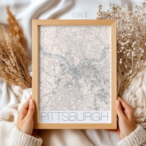 Pittsburgh Pennsylvania Map Gift | Custom City Wall Art | Unique Home Decor for Pittsburgh Lovers | Pennsylvania State Map Print