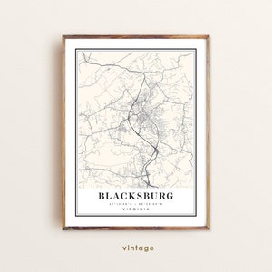 Blacksburg Virginia map, Blacksburg VA map, Blacksburg city map, Blacksburg print, Blacksburg poster, Blacksburg art, Blacksburg map