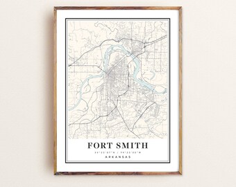 Fort Smith Arkansas Map Art Print: Custom City Map