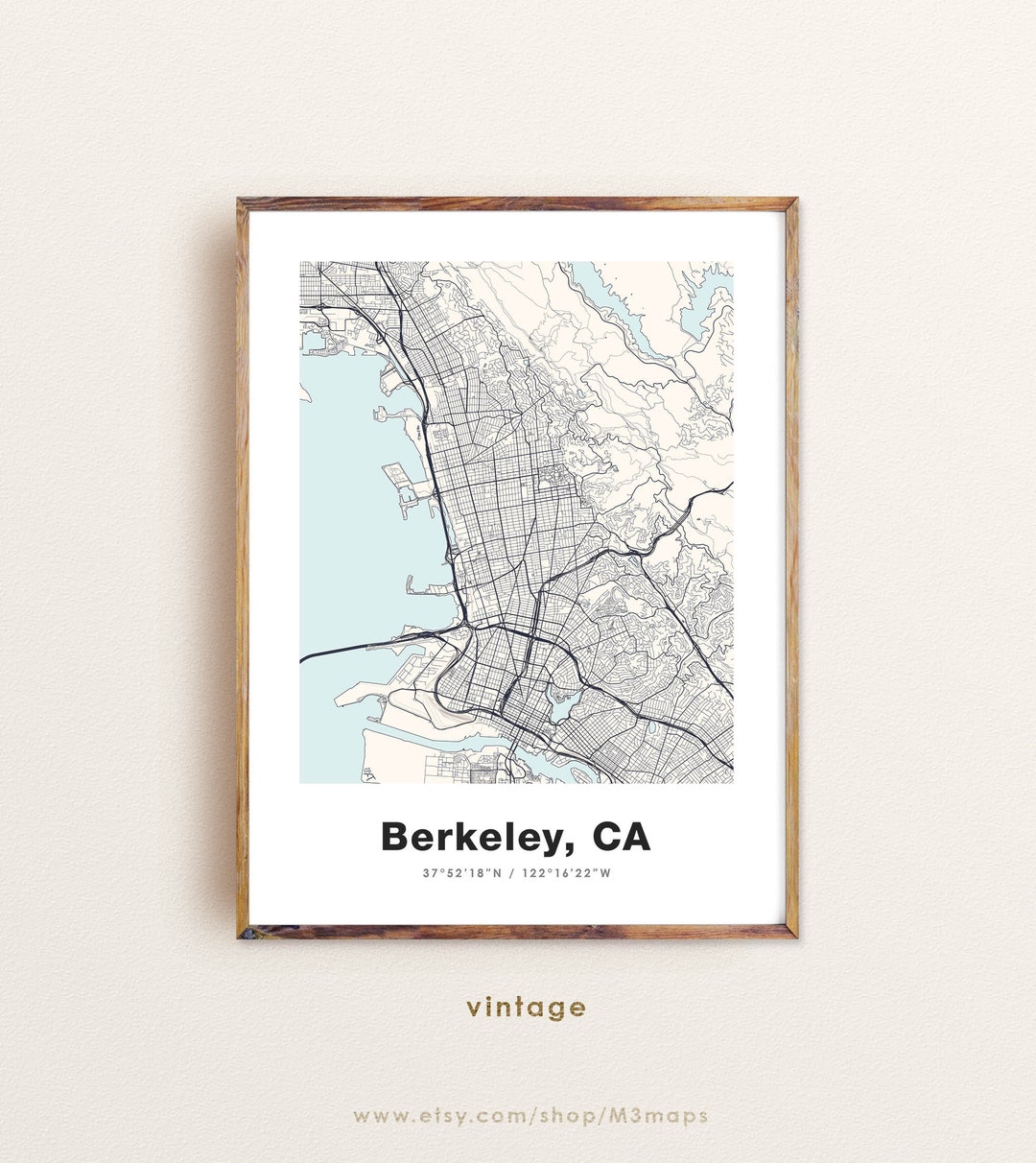 Berkeley CA City Map Print Poster Map of Berkeley California - Etsy