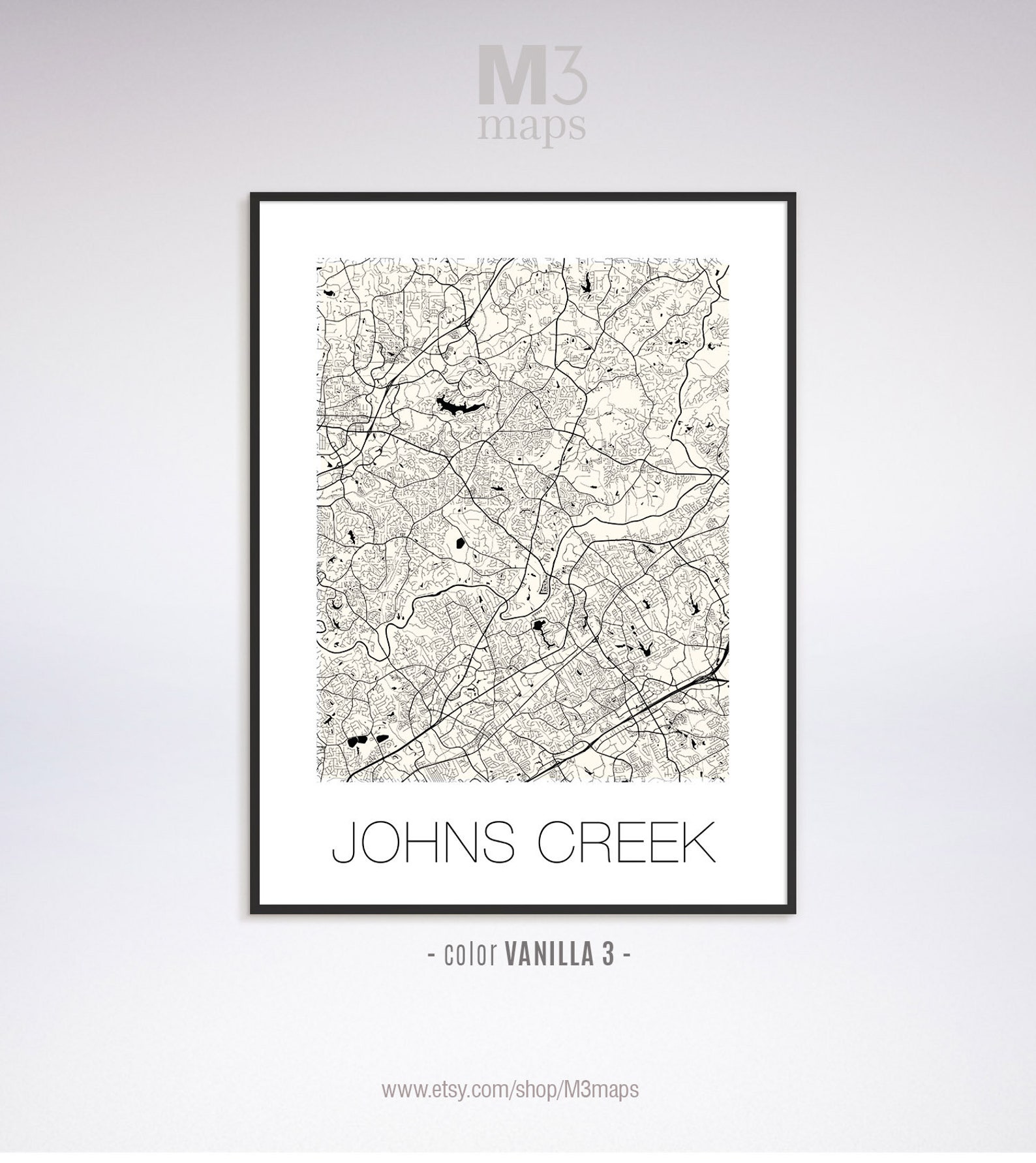 Johns Creek Georgia Johns Creek GA Map Johns Creek Map - Etsy