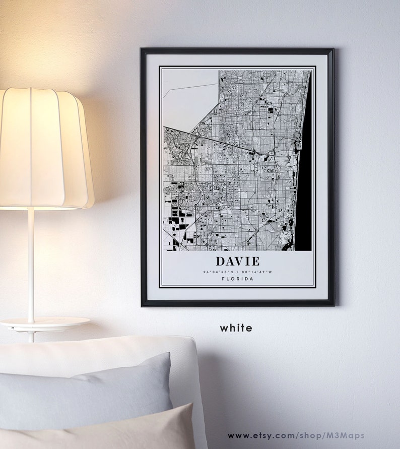 Davie Florida Map Davie FL Map Davie City Map Davie Print - Etsy