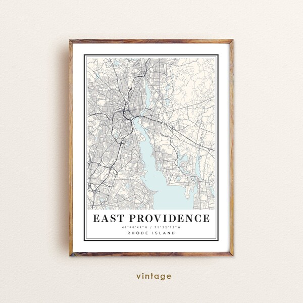 East Providence Rhode Island map, East Providence RI map, East Providence city map, East Providence print, East Providence poster art map