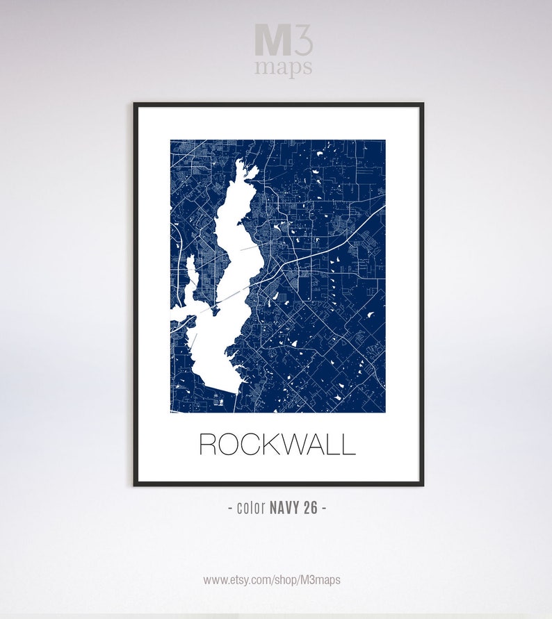 Rockwall Texas Rockwall TX Map Rockwall Map Rockwall Print | Etsy