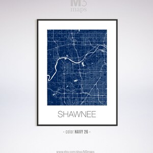Shawnee Kansas Shawnee KS Map Shawnee Map Shawnee Print - Etsy