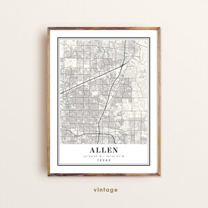 Allen Texas map, Allen TX map, Allen city map, Allen print, Allen poster, Allen art, Allen map, Custom city map