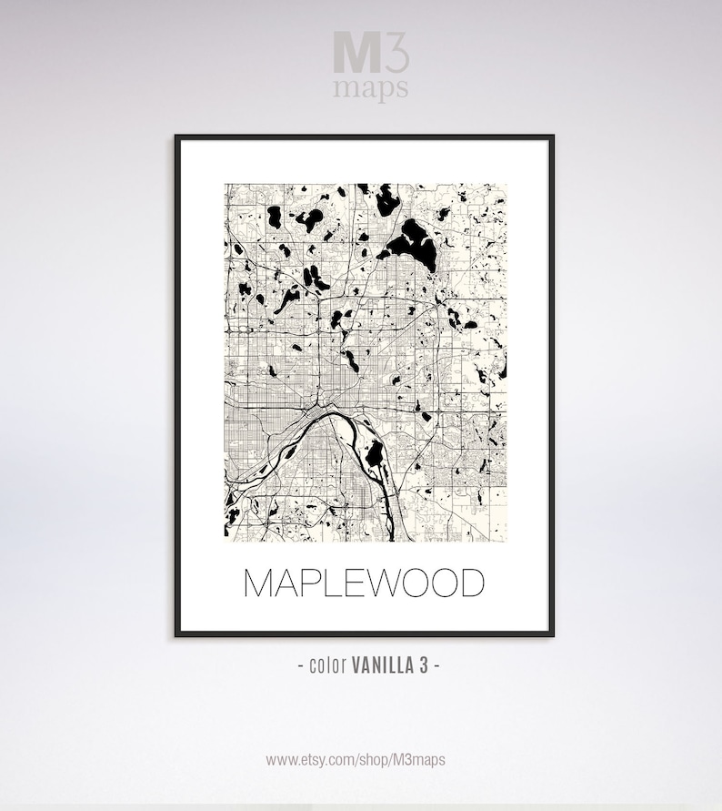 Maplewood Minnesota Maplewood MN map Maplewood map Etsy