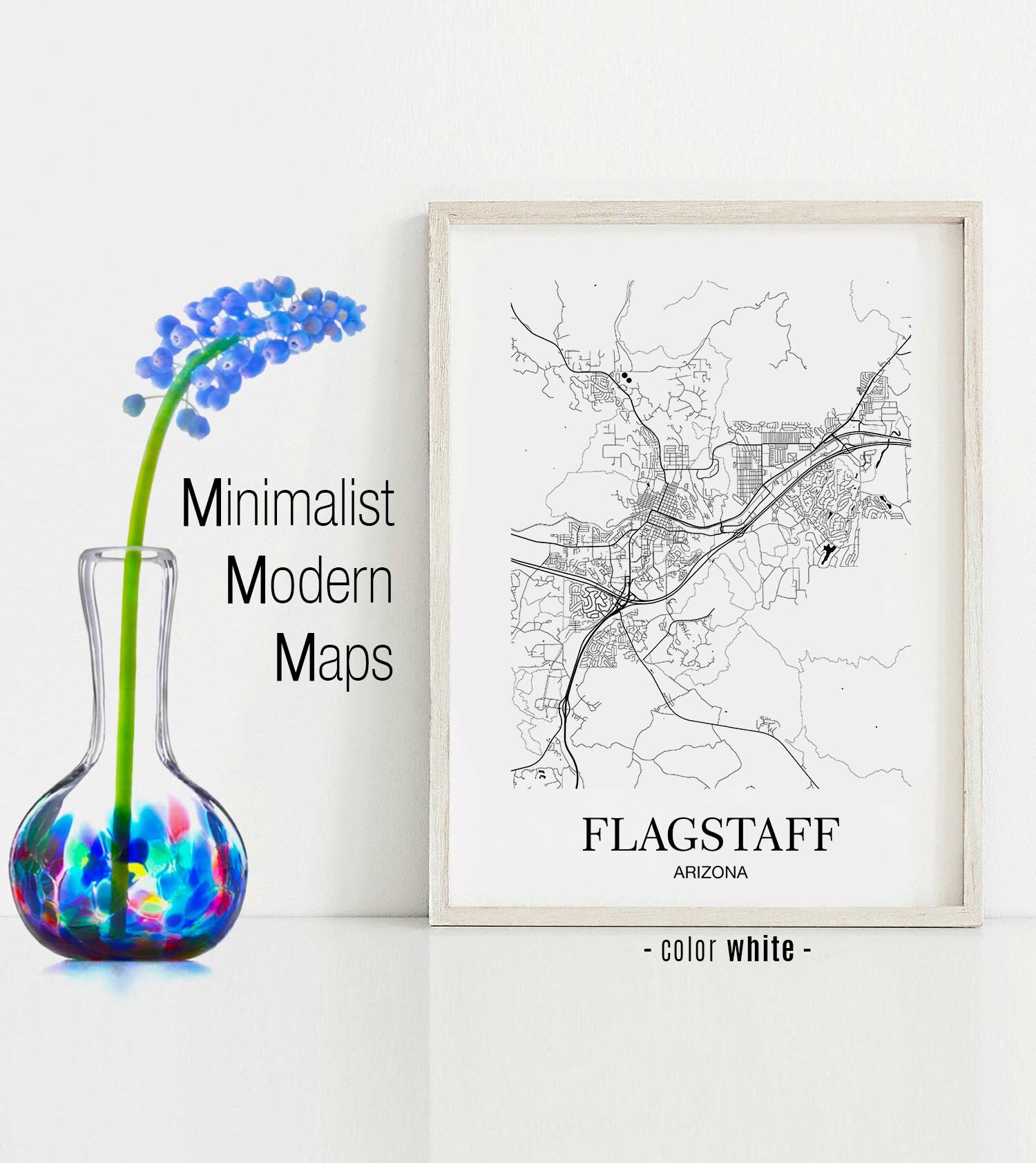Flagstaff Flagstaff AZ Map Flagstaff Modern Art Print Etsy