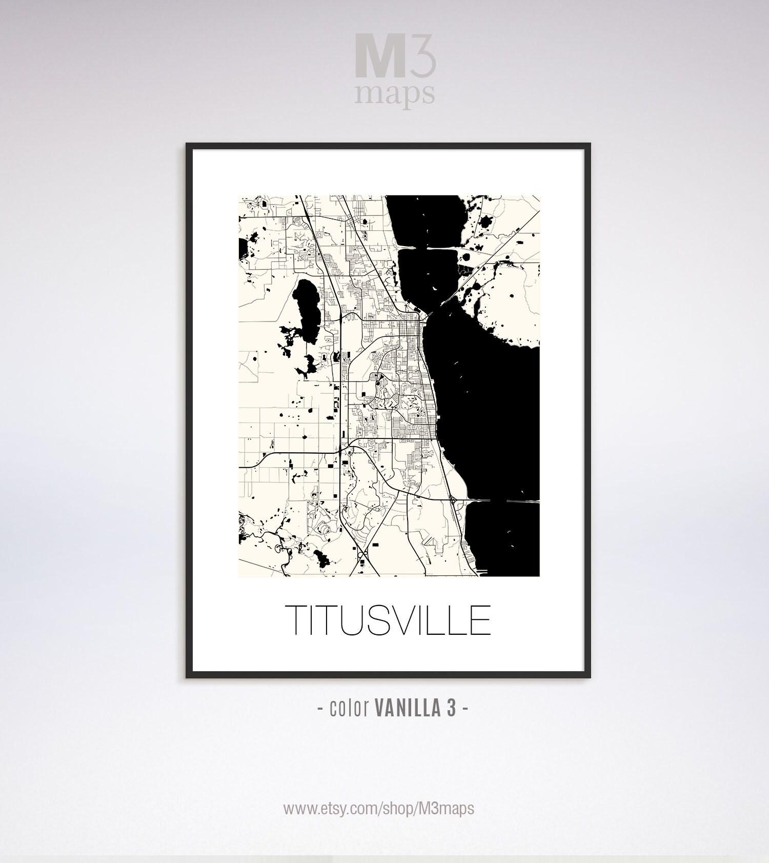 Titusville Florida Titusville FL Map Titusville Map | Etsy