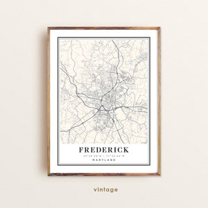 Friedrich Maryland Karte, Friedrich Karte, Friedrich Stadtplan, Friedrich Druck, Friedrich Poster, Friedrich Kunst, Friedrich Karte, Benutzerdefinierte Karte