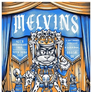 Sepr- Melvins 40th anniversary tour Gig Poster. Exchange, Bristol 30.6.23