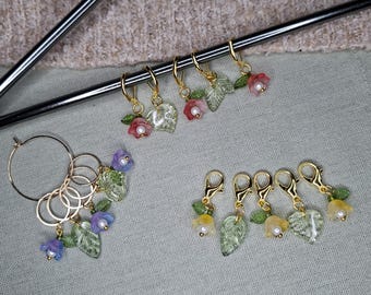5er Set Maschenmarkierer Blüte, Maschenmarkierer, Häkelzubehör, Strickzubehör, Garnmarkierer, Anhänger, stricken, Maschenmarkierer häkeln