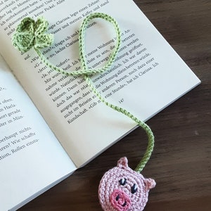 PDF instructions in German, lucky pig pendant, bookmark, crochet instructions bookmark, pig pendant, piggy pendant