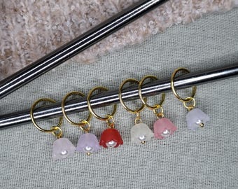 6er Set Maschenmarkierer Blüte, Maschenmarkierer, Häkelzubehör, Strickzubehör, Garnmarkierer, Anhänger, stricken, Maschenmarkierer häkeln