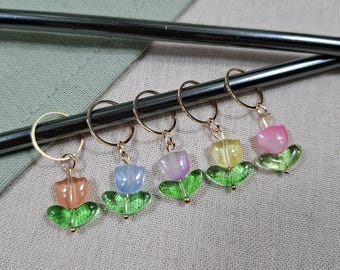 5er Set Maschenmarkierer Blüte, Maschenmarkierer, Häkelzubehör, Strickzubehör, Garnmarkierer, Anhänger, stricken, Maschenmarkierer häkeln