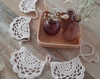 Instruções em PDF em alemão, bandeirola boho de crochê, padrão de crochê, guirlanda de crochê, bandeirolas, guirlanda, boho, decorações boho de crochê, bandeirolas de crochê