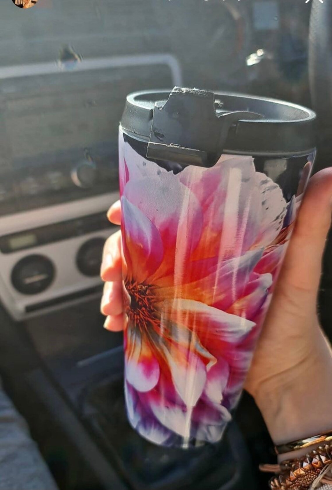 Drinking Flask Thermal Flask Hot Drinks Pink Flower Made to Order Etsy