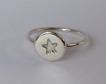 Ring with asterisk of real silver