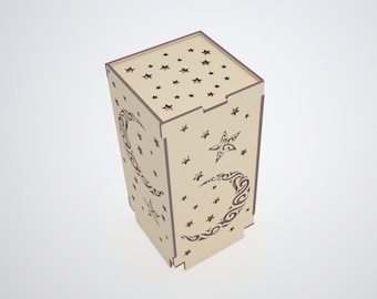Decorative lamp, night lantern, light box vector plans file,display vector cut file, digital vector art, laser cut pattern