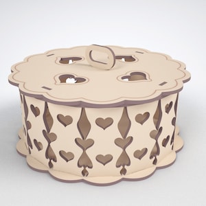 Round box Vector plans for Laser Cutting CNC, Instant download, laser vector designs