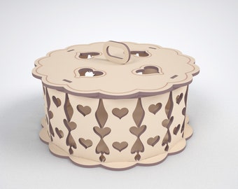 Round box Vector plans for Laser Cutting CNC, Instant download, laser vector designs