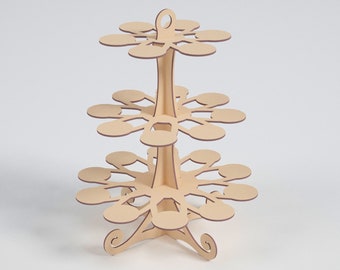 Cupcake Stand vector file, display vector cut file, digital vector art, laser cut pattern