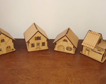 Little light houses vector file, vector cut file, digital vector art, laser cut pattern