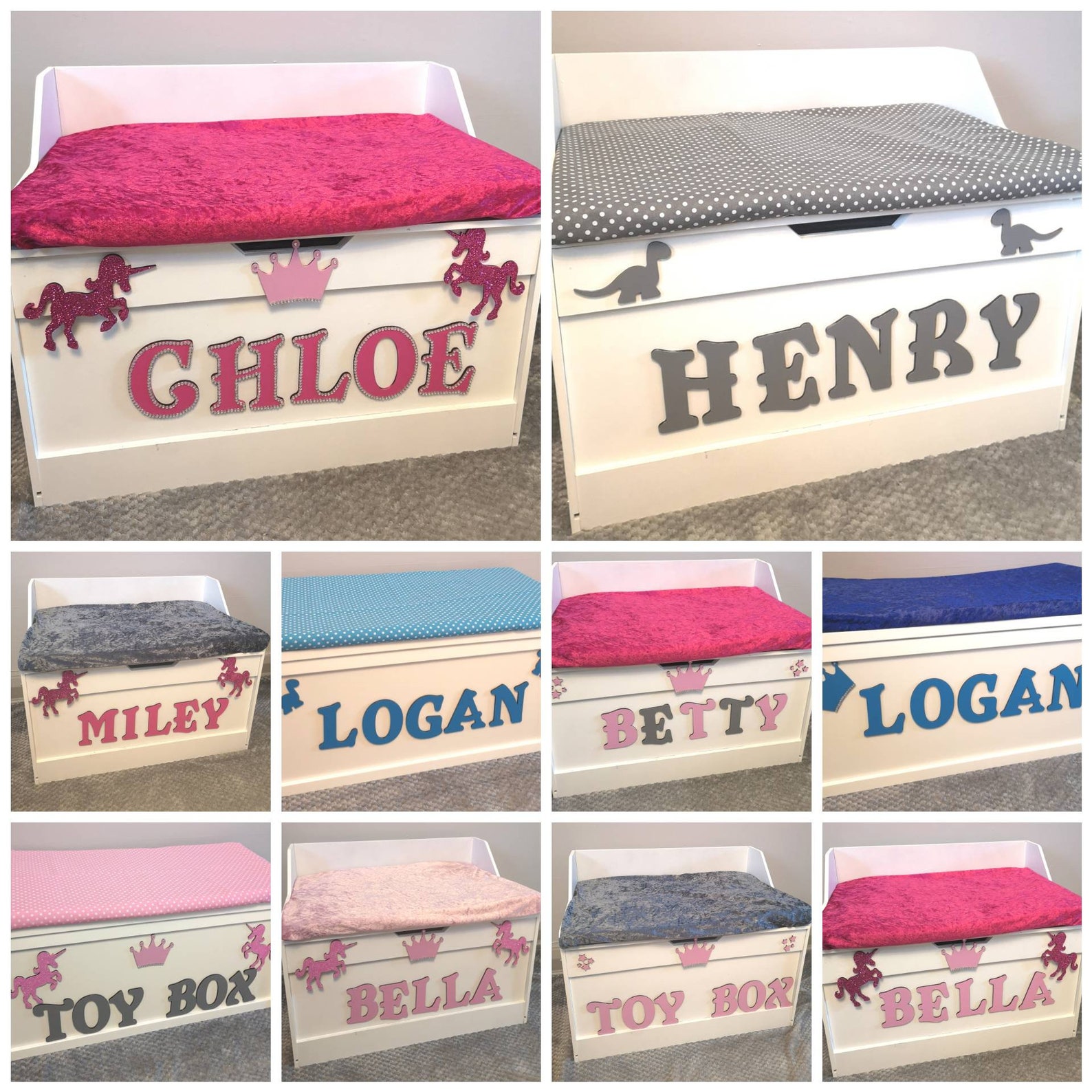 PERSONALISED TOY BOX Children's Kids Custom Etsy