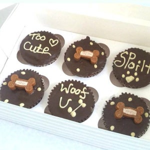 DOG CAKE MUFFINS treat food birthday any name personalised