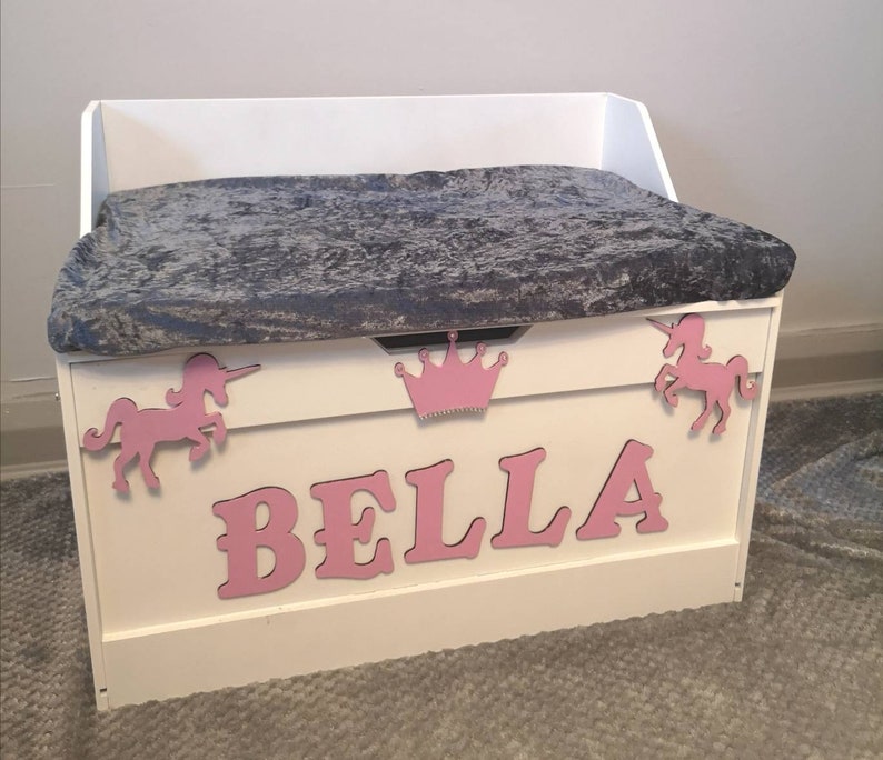 PERSONALISED TOY BOX children's kids custom..choose any Etsy