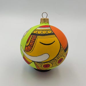 Éléphant - Décoration de Noël originale en verre peinte à la main, peinture sur boule