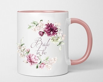 Bride to be Tasse, Tasse für Braut, Kaffeebecher Braut, Brautgeschenk, Blumenkranz Tasse, Braut 2024 Tasse, Brauttasse, Trauzeugin Tasse