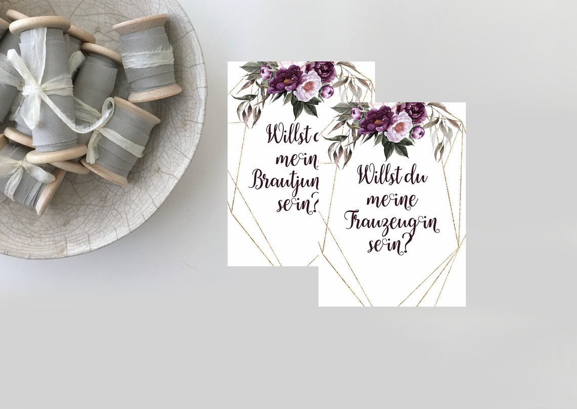 Trauzeugin fragen Trauzeugin karte Brautjungfer karte Etsy.de